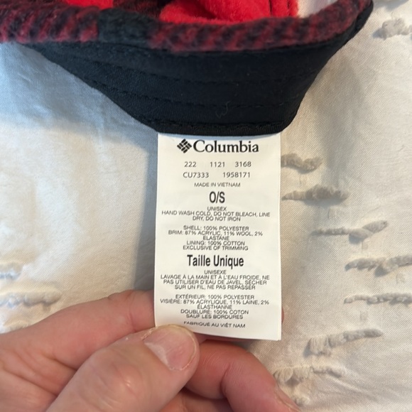 EUC Unisex Columbia Buffalo Plaid Ball Cap Red Black One Size - Picture 4 of 4